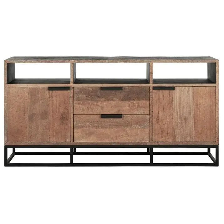 TV-meubel Cosmo No.3 Teakhout Naturel Zwart 150cm DTP Home