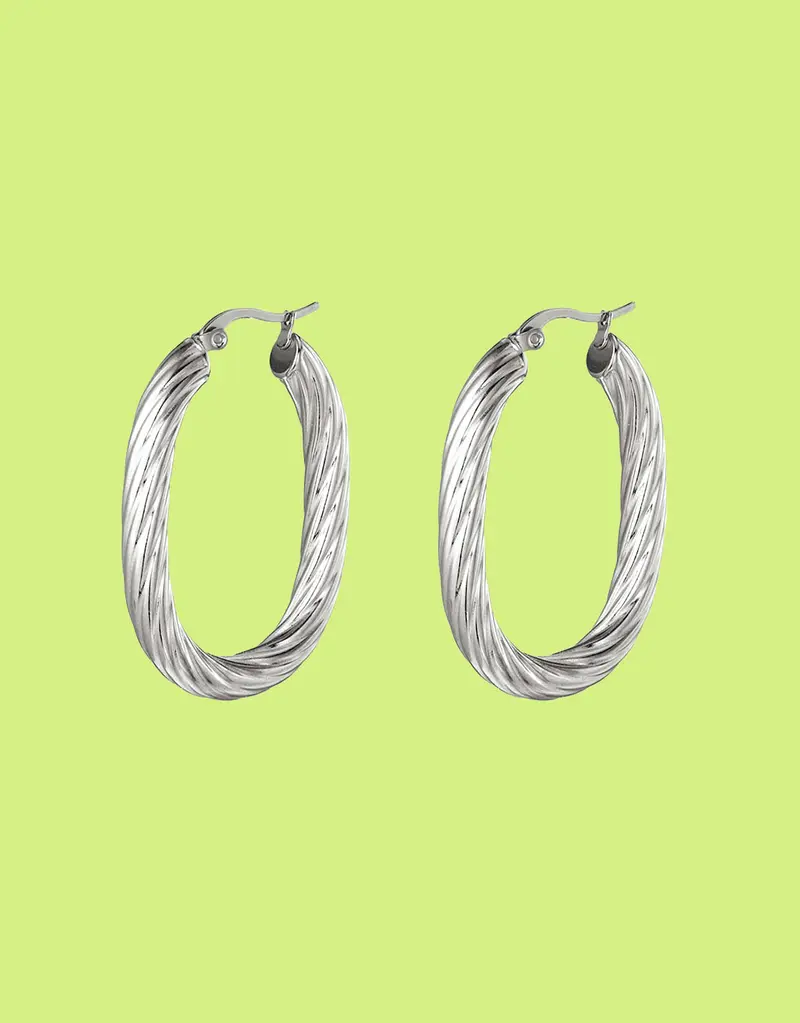 Twisted oval earrings