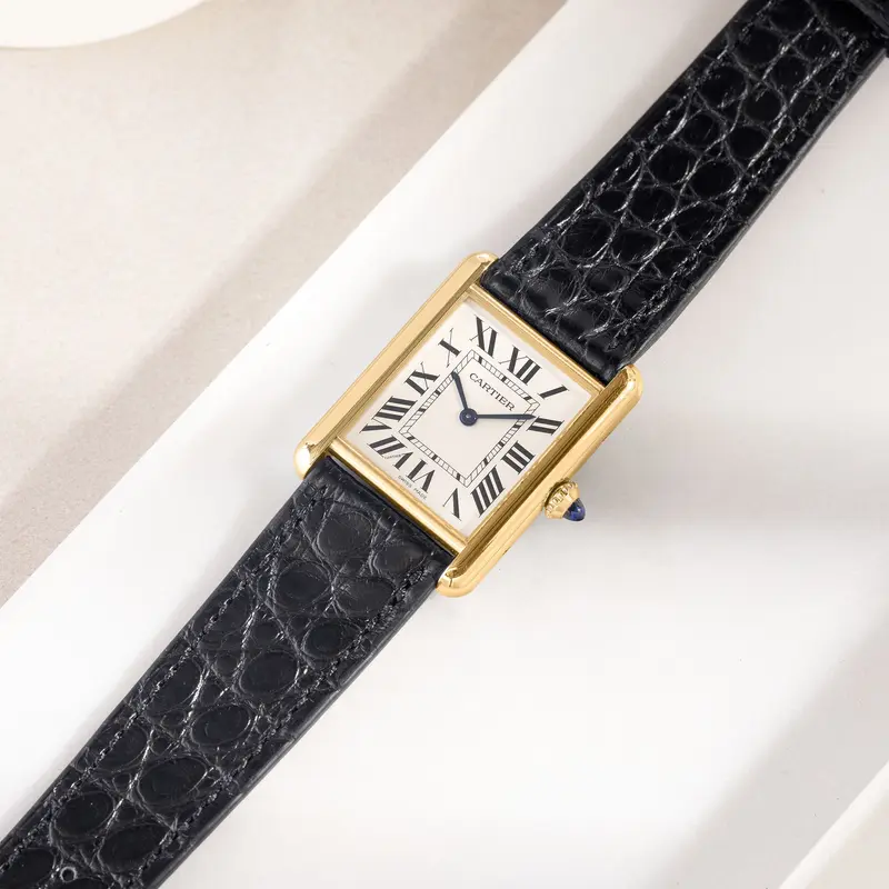 Uhrenarmband für Cartier 17.5mm - The Black Alligator