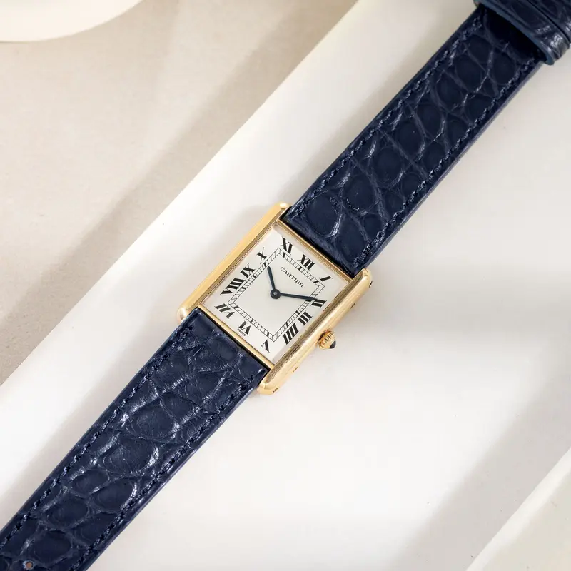 Uhrenarmband für Cartier 17.5mm - The Blue Alligator