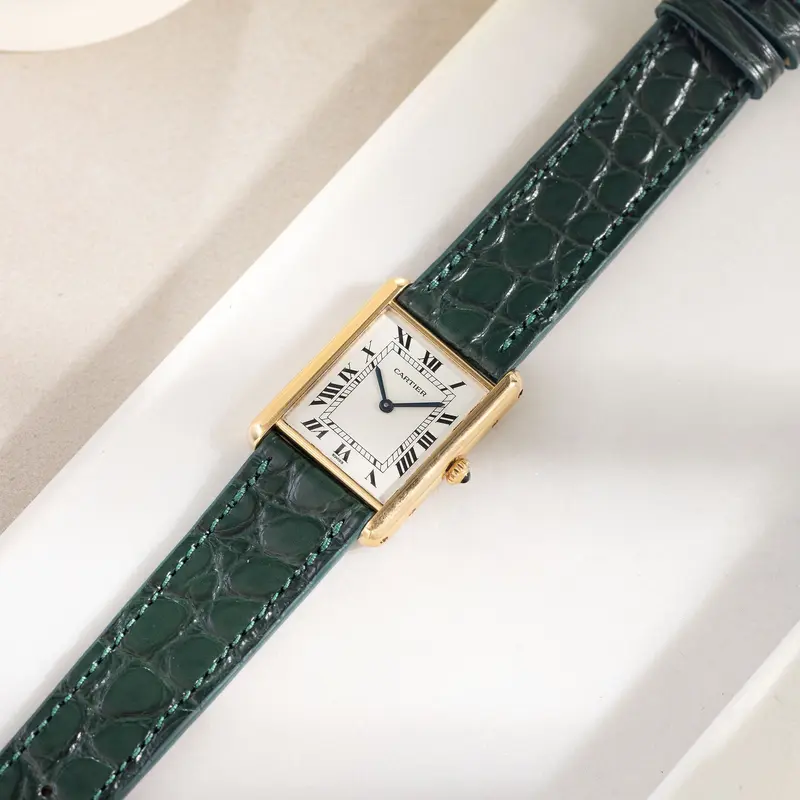 Uhrenarmband für Cartier 17.5mm - The Green Alligator