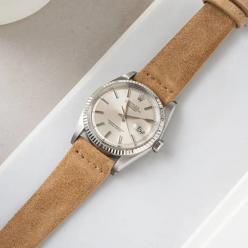 Uhrenarmband für Rolex Datejust 1601 1603 16014 16030 - Camel Brown Silky Suede Leather
