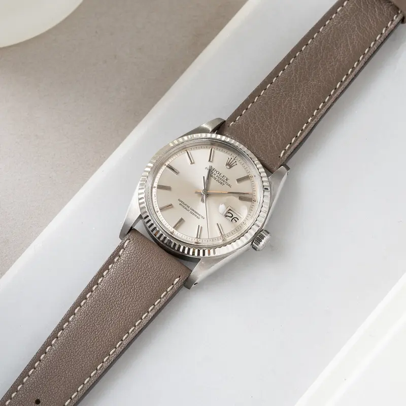 Uhrenarmband für Rolex Datejust 1601 1603 16014 16030 - Taupe Grey Leather