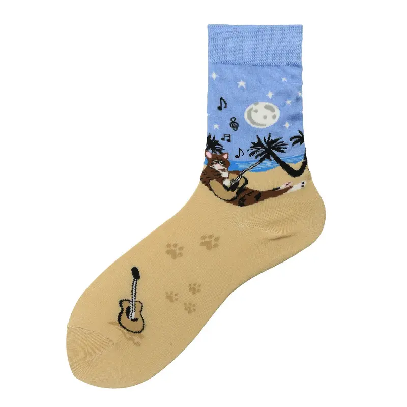 Ukelele Cat Crew Socks