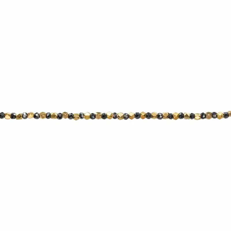 Une a Une armband Jaipur pyrite noire
