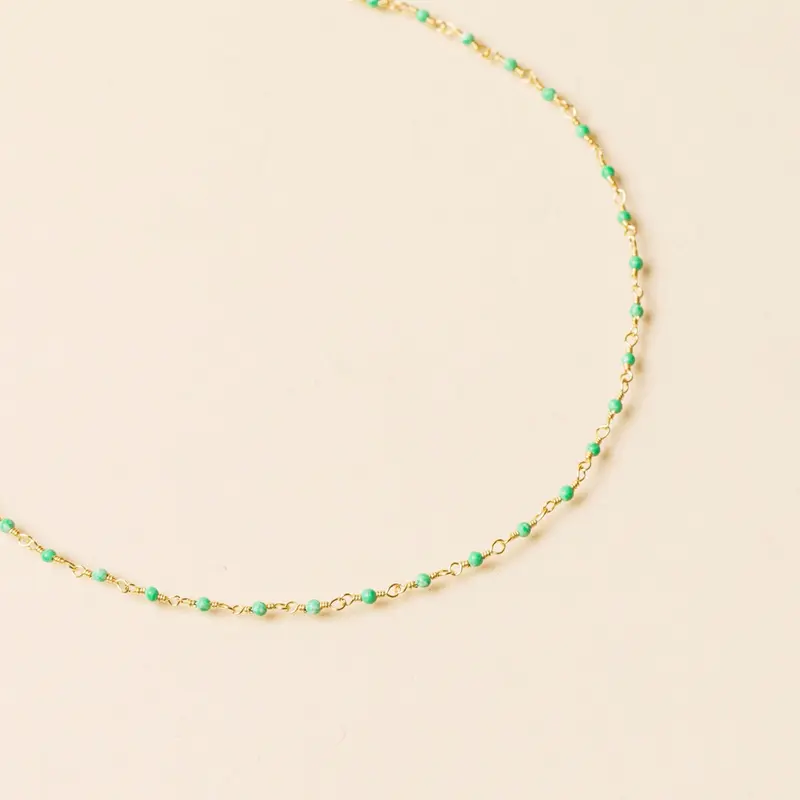 une a une ketting inde chrysoprase