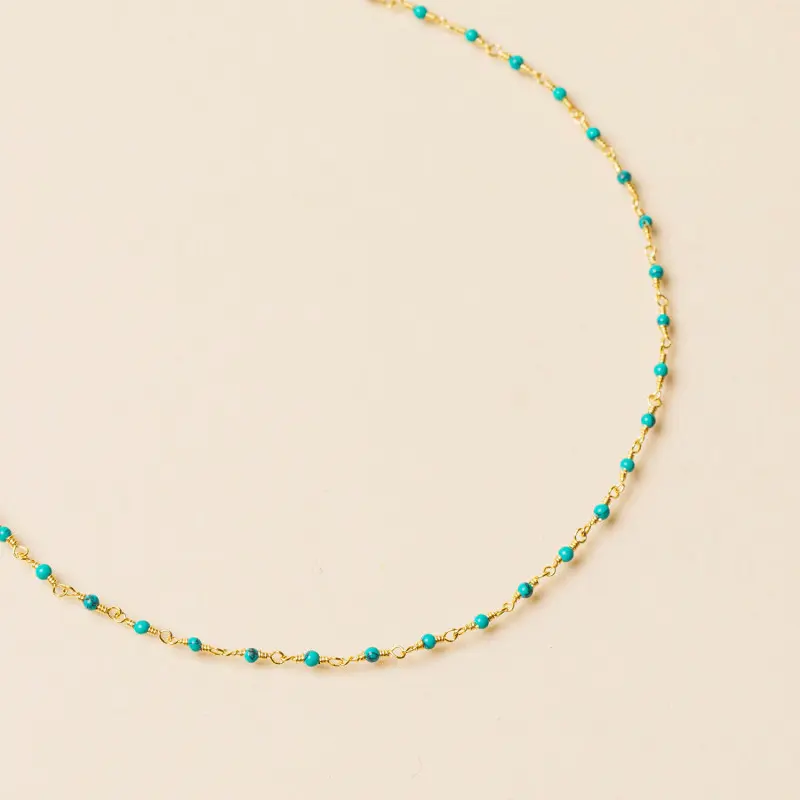 une a une ketting inde turquoise