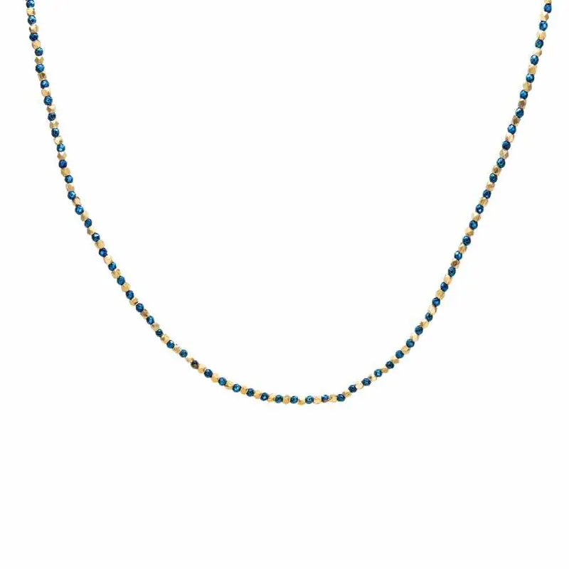 Une a Une ketting Jaipur Hematite bleue