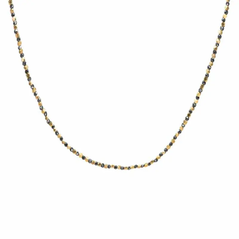 Une a Une ketting Jaipur pyrite noire