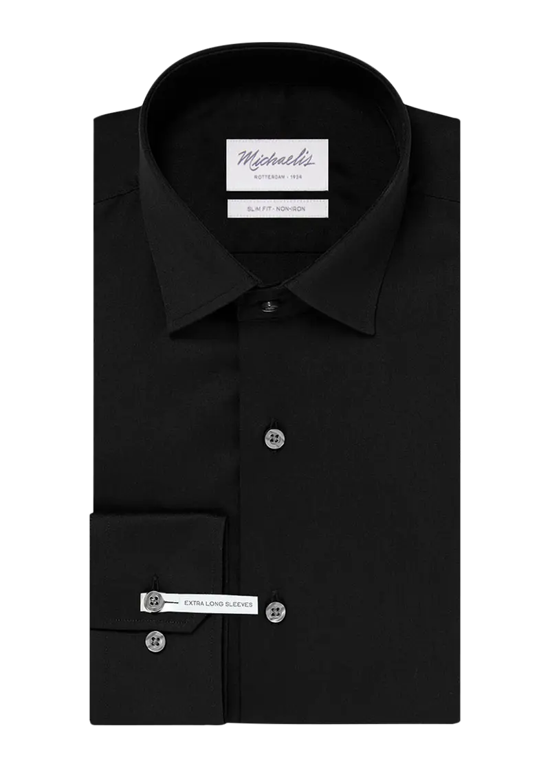 Uni zwart shirt (Extra lange mouwen)