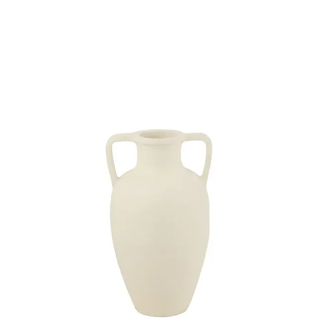 Vaas 2 Armen Terracotta Wit Small 30x30x48cm J-Line