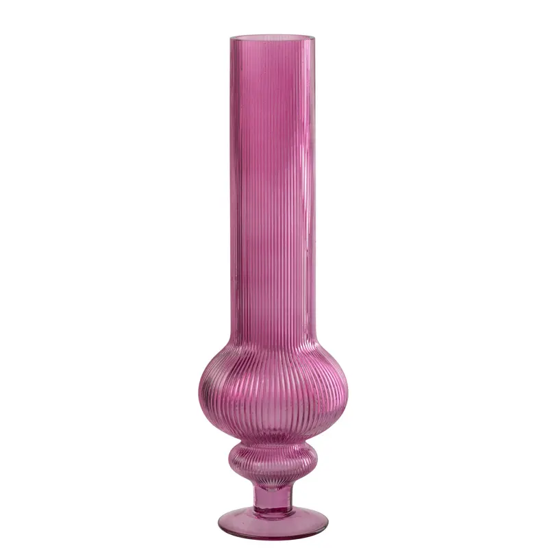 Vaas Ada Geribbeld Glas Fuchsia Large J-Line