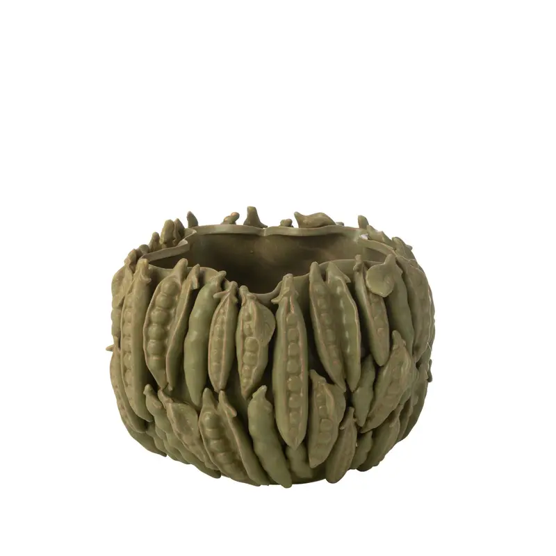 Vaas Botanica Bonen Breed Keramiek Groen J-Line