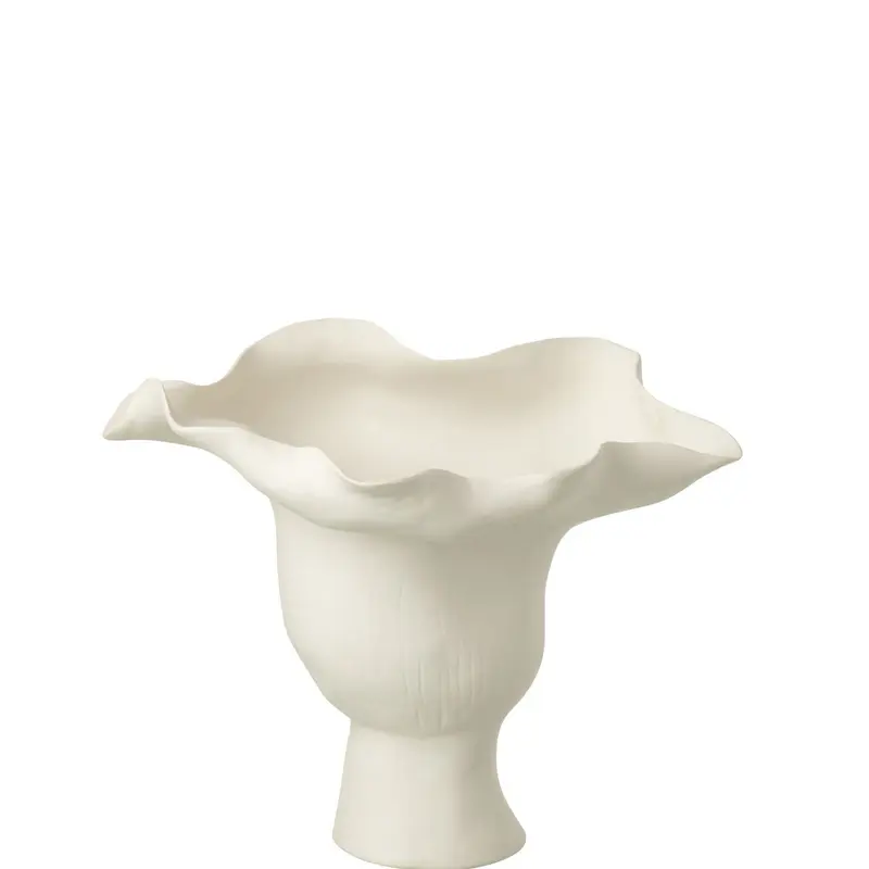Vaas Helix Onregelmatig Breed Keramiek Wit J-Line
