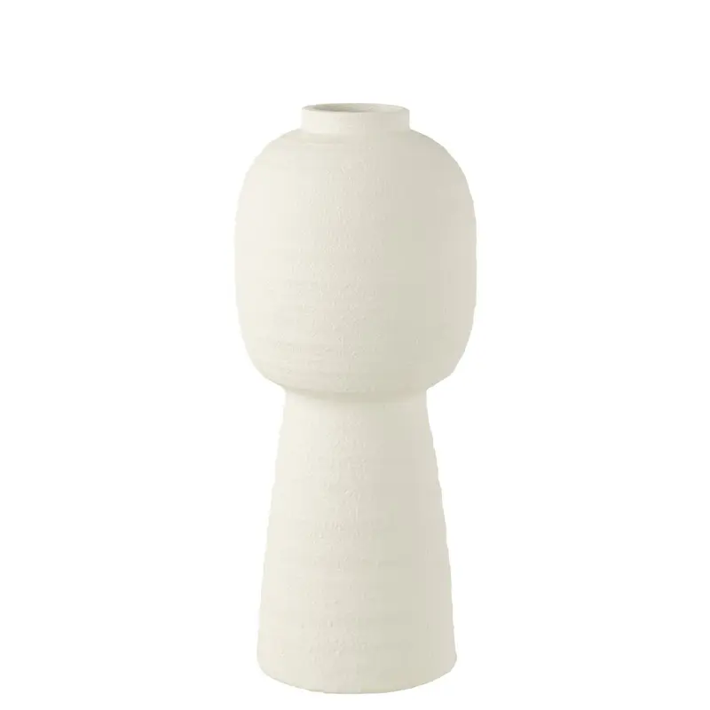 Vaas Lantaarn Keramiek Wit Large Dia 21,5cmxH50cm J-Line