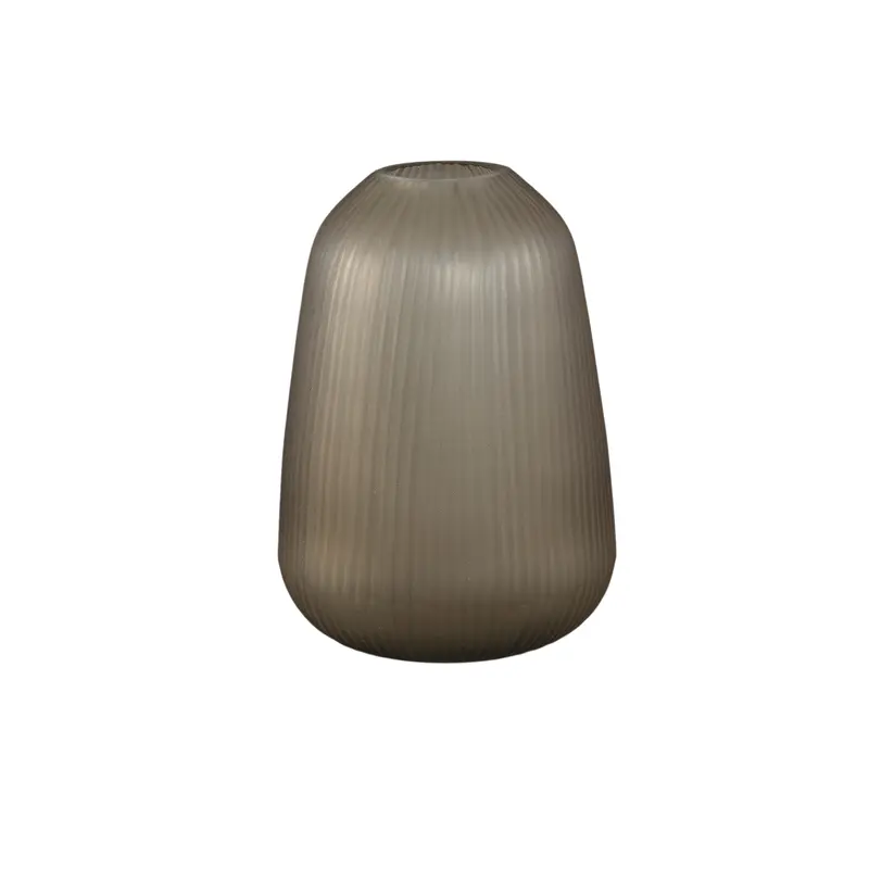 Vaas Marria Bruin Glas Ribbel Rond Medium PTMD