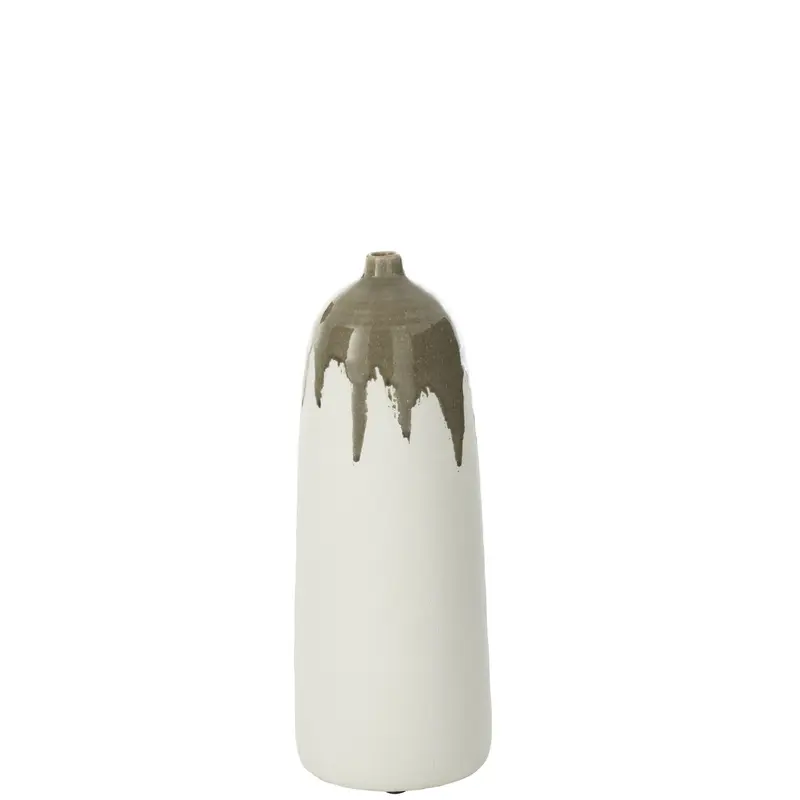 Vaas Olea Fles Olijfgroen/Wit Small J-Line