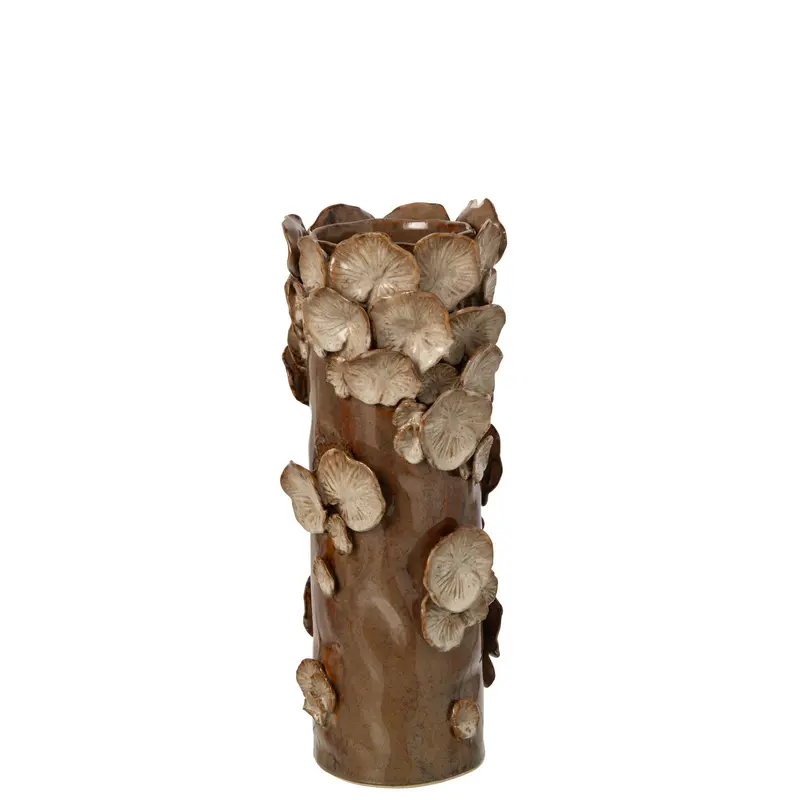 Vaas Paddenstoelen Keramiek Bruin Beige Small J-Line