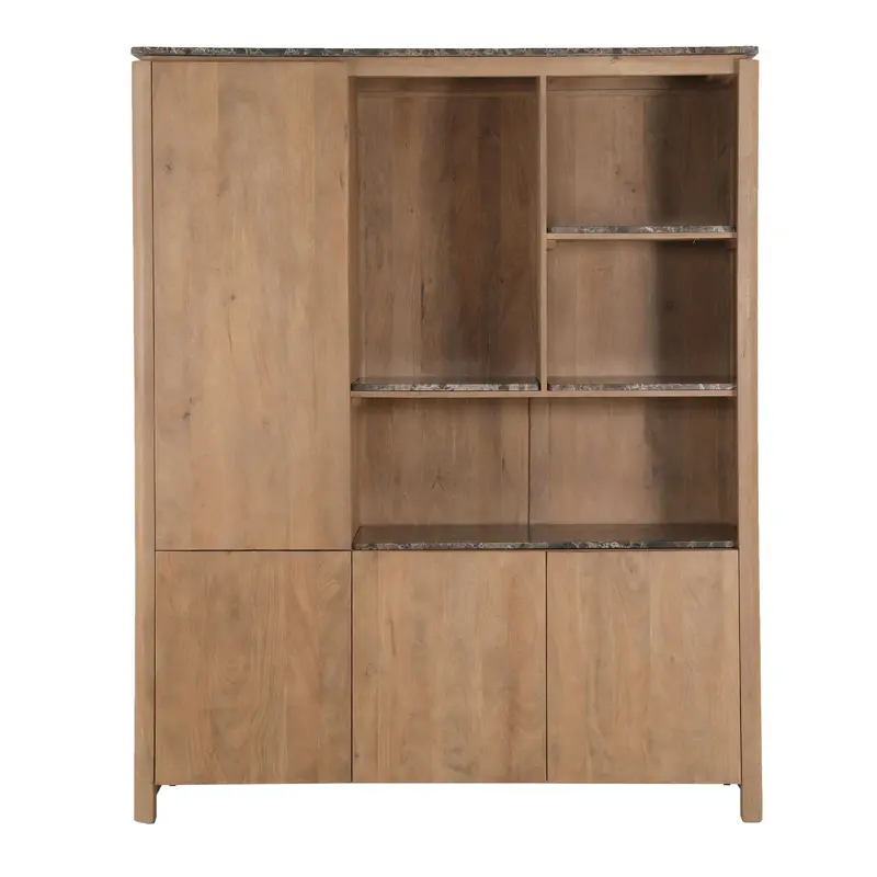 Vakkenkast Dallas Mangohout Naturel 160cm Starfurn