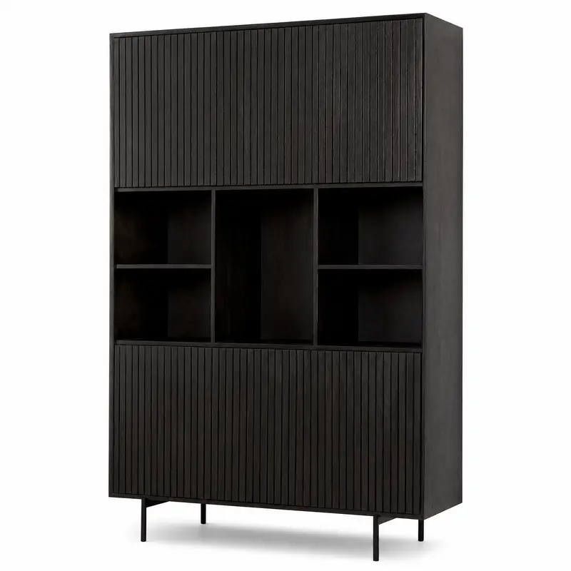 Vakkenkast Madison Mangohout Zwart 135cm Starfurn