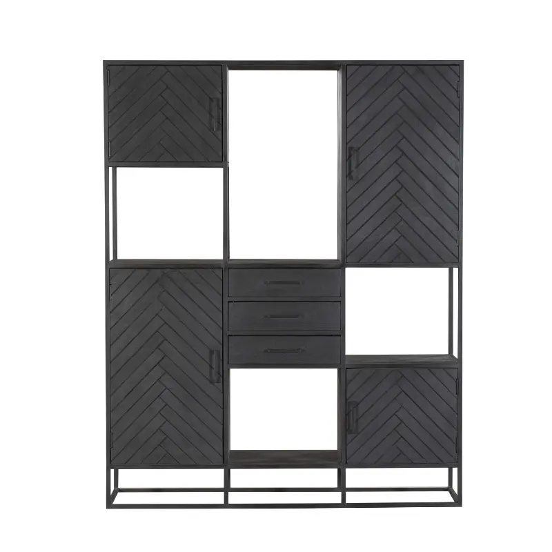 Vakkenkast New York Supreme XXL Mangohout Zwart 160cm Starfurn