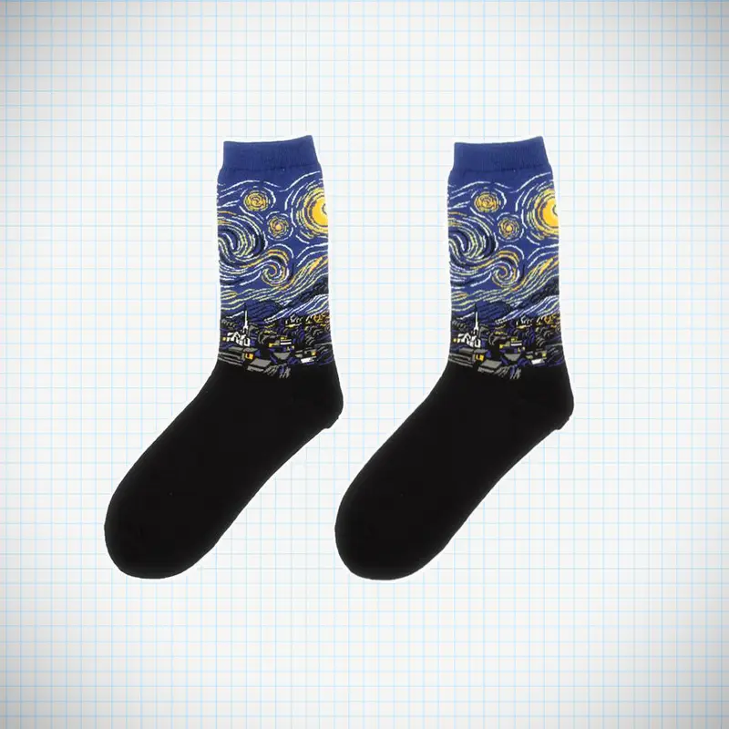 Van Gogh Starry Night Art Crew Socks (two designs)