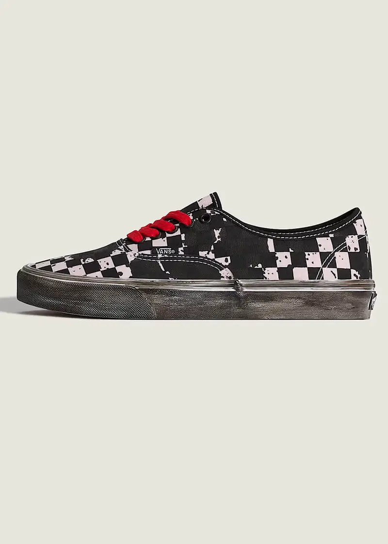 Vans Authentic Over Dye Shoes Black Red