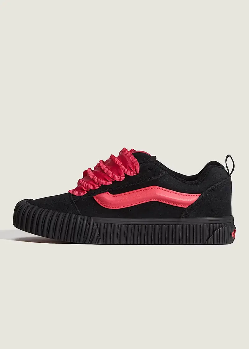 Vans Knu Skool Valentine Creeper Shoes Black Pink