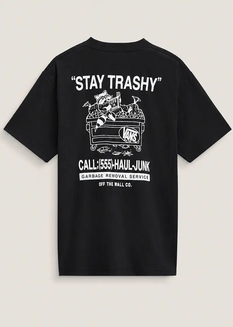 Vans Men's Stay Trashy Raccoon T-Shirt Black