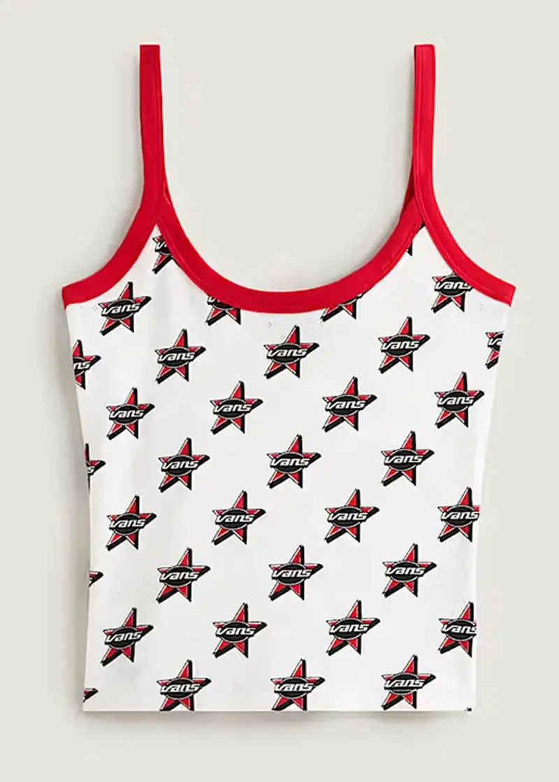 Vans Women's Kiki Cami Tank Top White Red