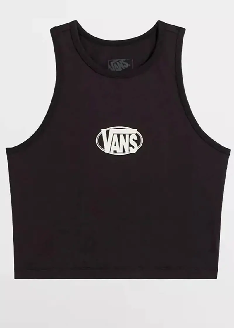Vans Women's Oval Logo Tank Top Black