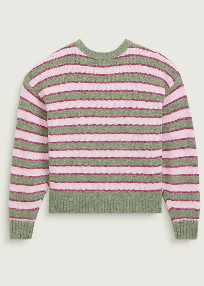Vans Women's Rollins Stripe Sweater Green Pink