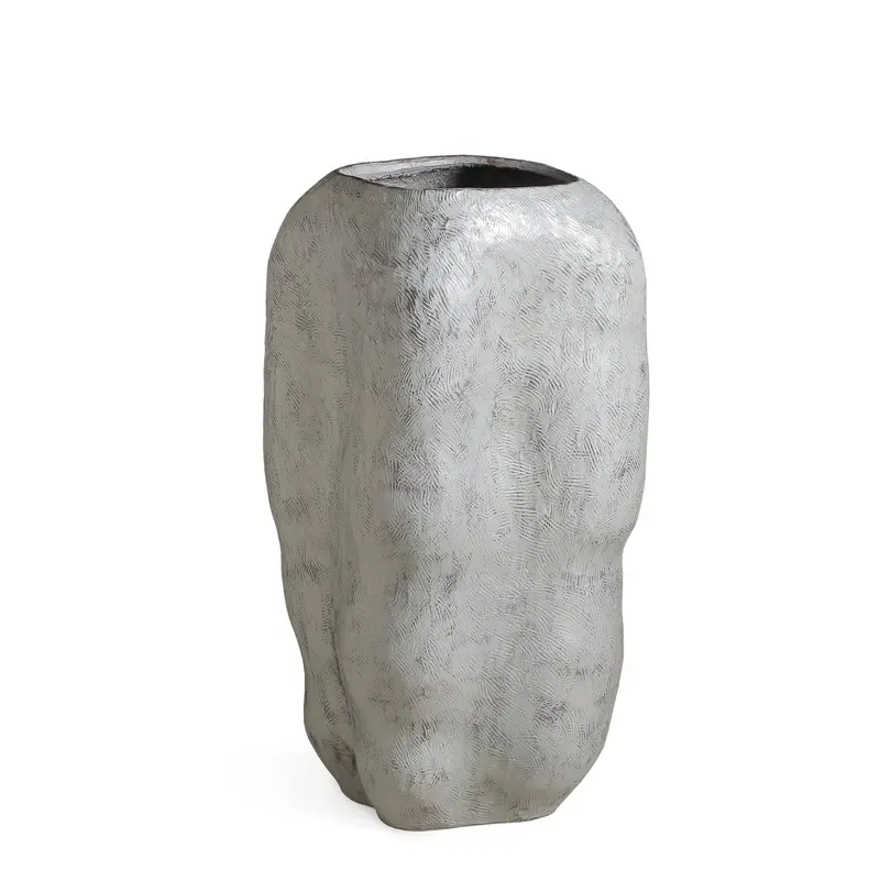 Velissa White Fiber Cement Pot Irregular Shape M PTMD
