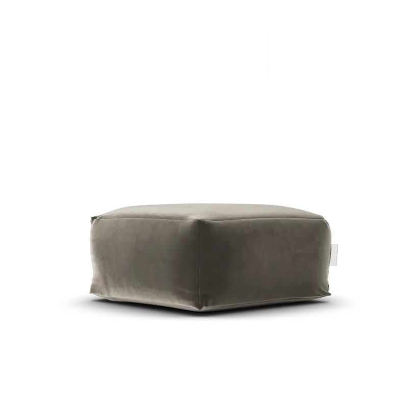 Velvet Square Pouf Khaki - Laui Lounge
