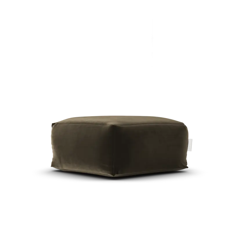 Velvet Square Pouf Taupe - Laui Lounge