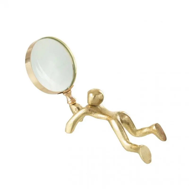 Vergrootglas Glas Person Aluminium/Glas Goud