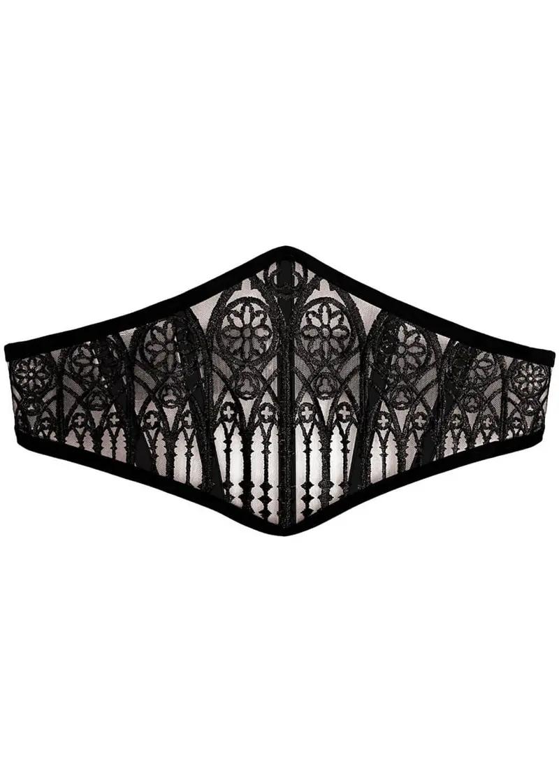 Videnoir Cathedral Mesh Corset Belt Black