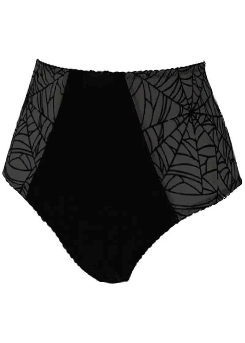 Videnoir Spiderweb High Waist Brief in Black