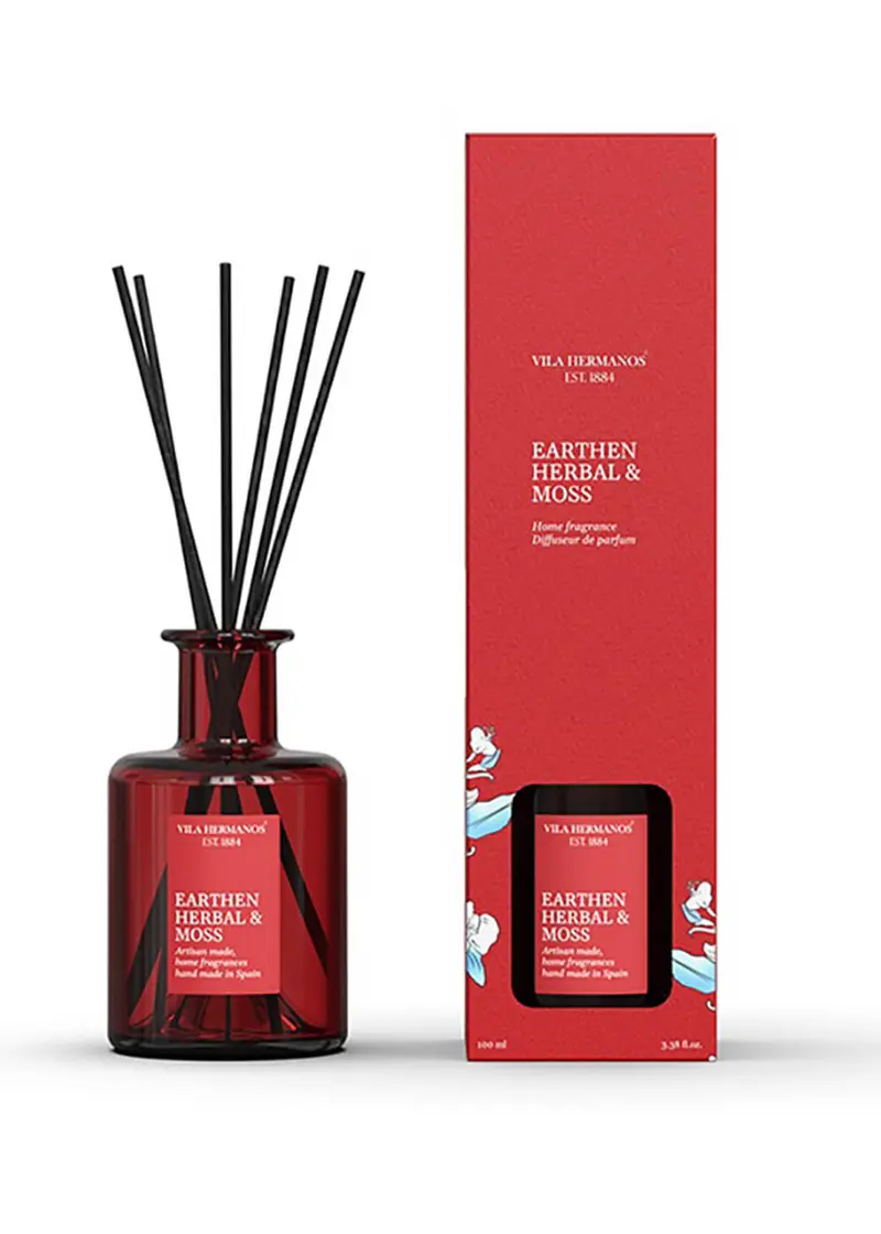 Vila Hermanos Herbalist Earthern Herban & Moss 100ml Diffuser Red