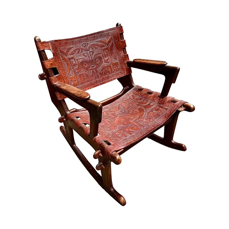 Vintage Angel I. Pazmino schommelstoel Muebles de Estilo, Ecuador 1960s