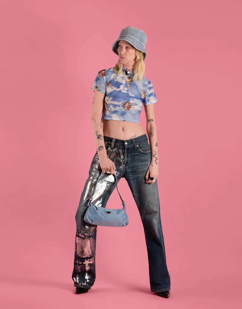 Vintage customized metallic Levi’s jeans I