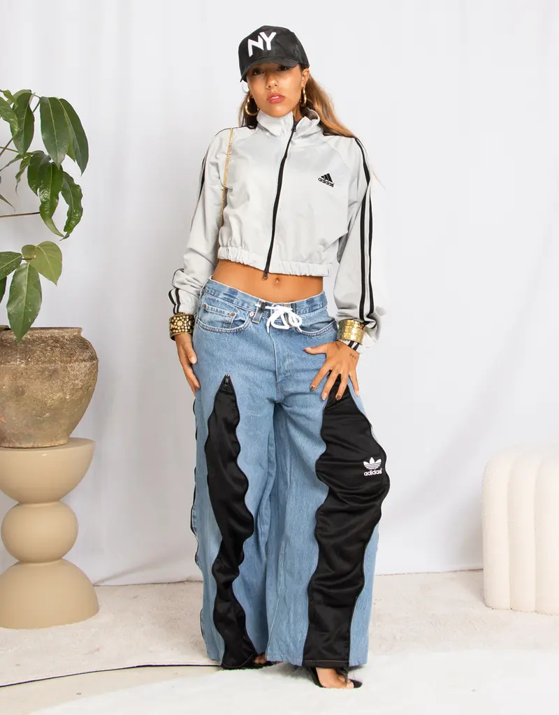 Vintage customized upcycled Adidas track jacket