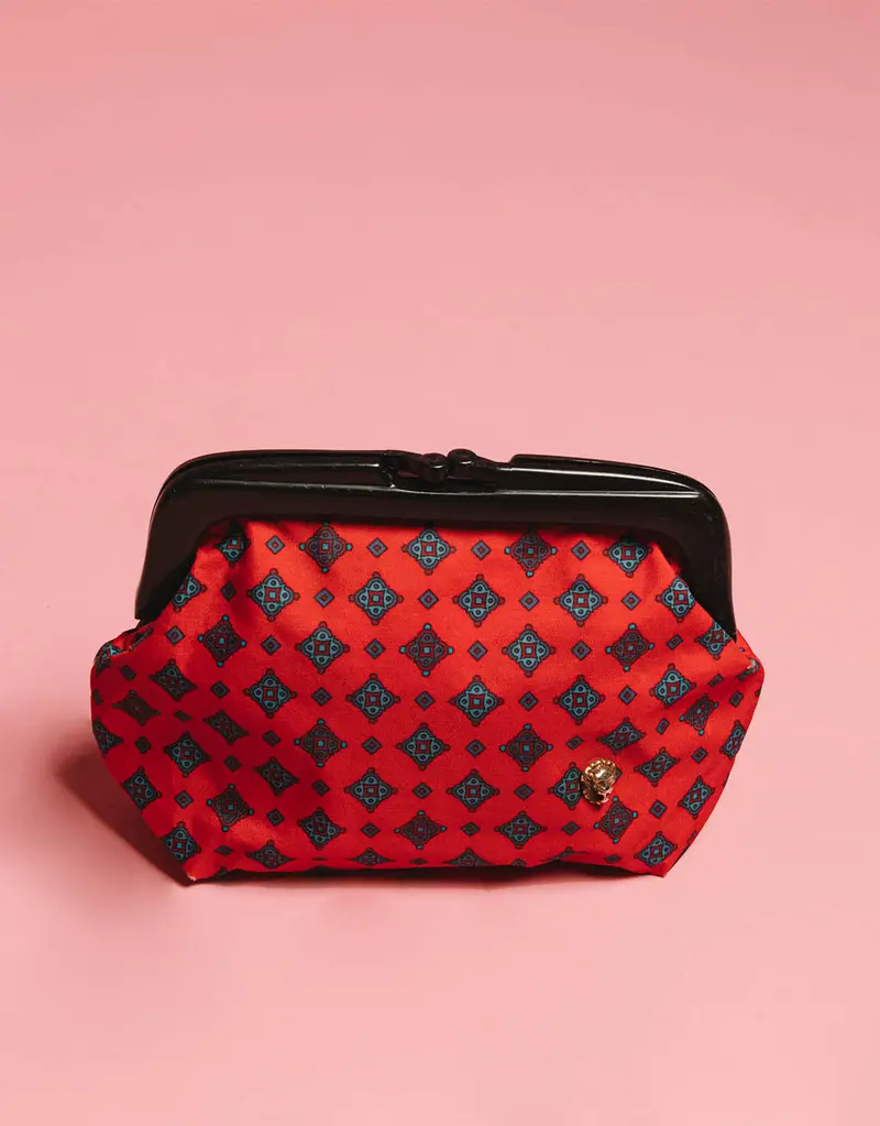 Vintage patterned clutch bag