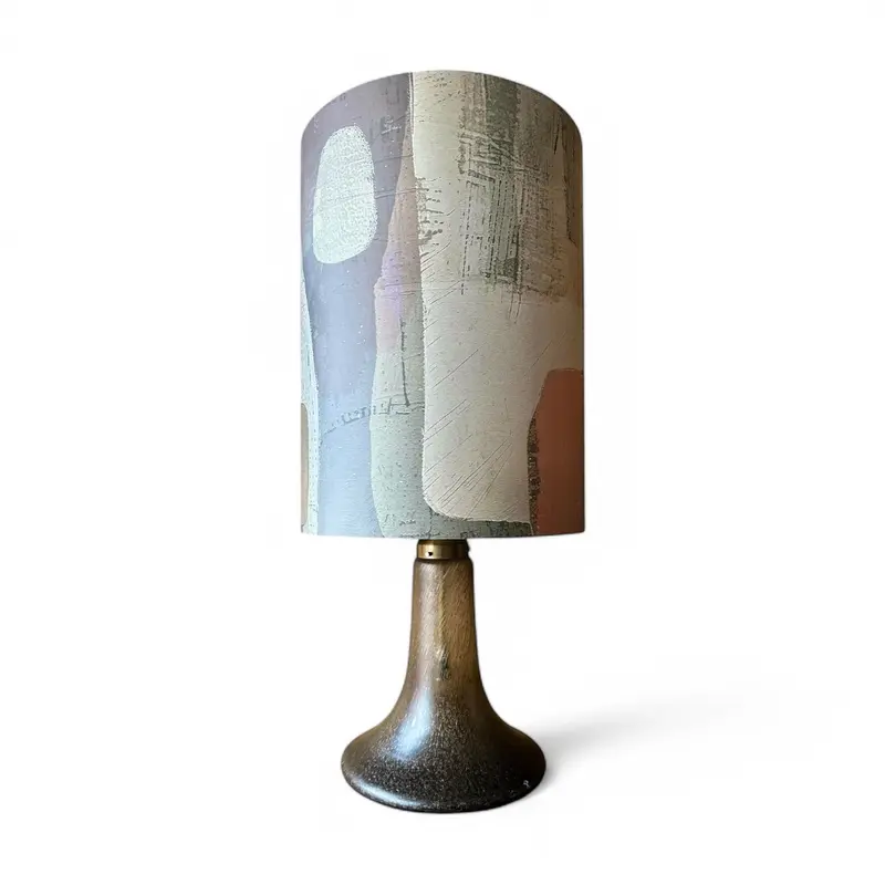 Vintage Peill & Putzler Tafellamp met exclusieve handgemaakte lampenkap, Duitsland 1980s
