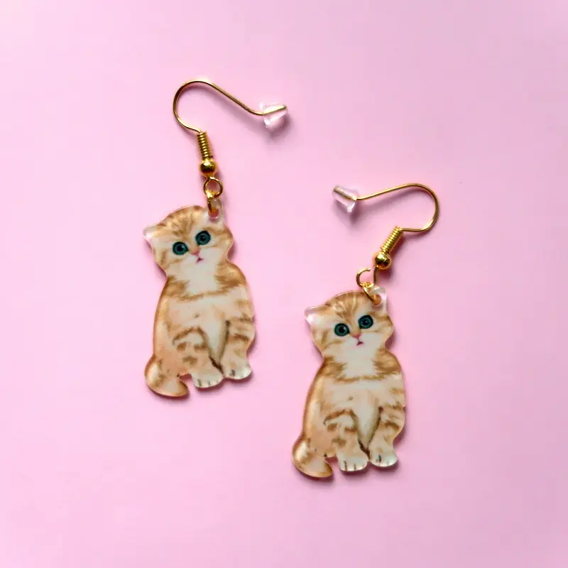 Vintage Style Kitten Earrings