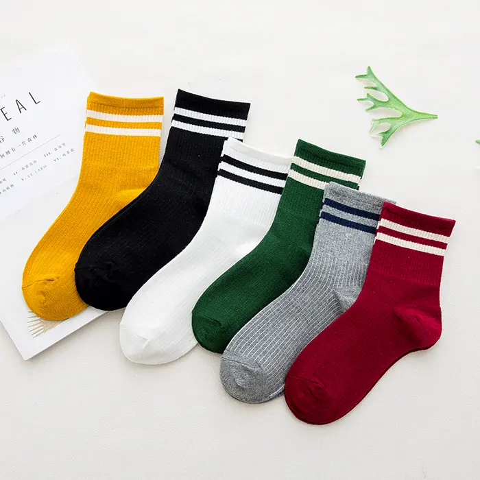 Vintage Style Stripe Crew Socks (6 Colours)