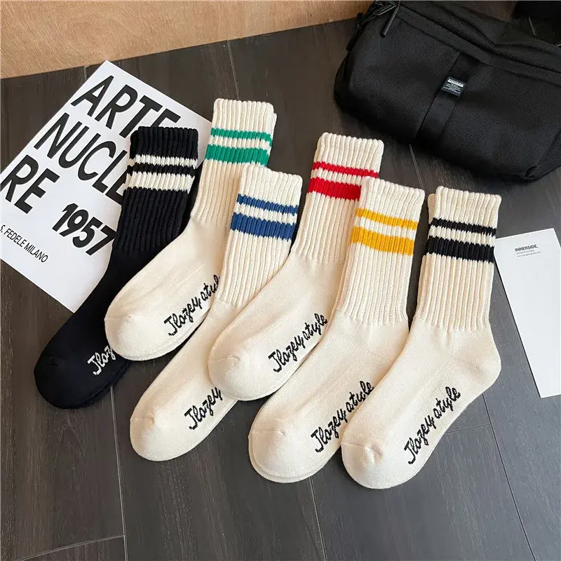 Vintage Style Stripe Sports Crew Socks
