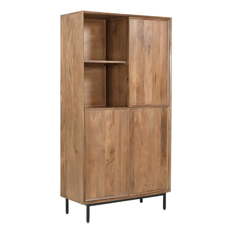 Vitrinekast Ravenstein Mangohout Pecan 90cm Livingfurn