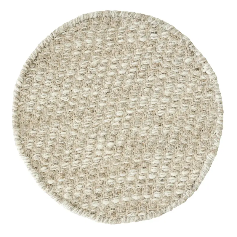 Vloerkleed Asuri Wol Katoen Zand Rond 200cm MUST Living