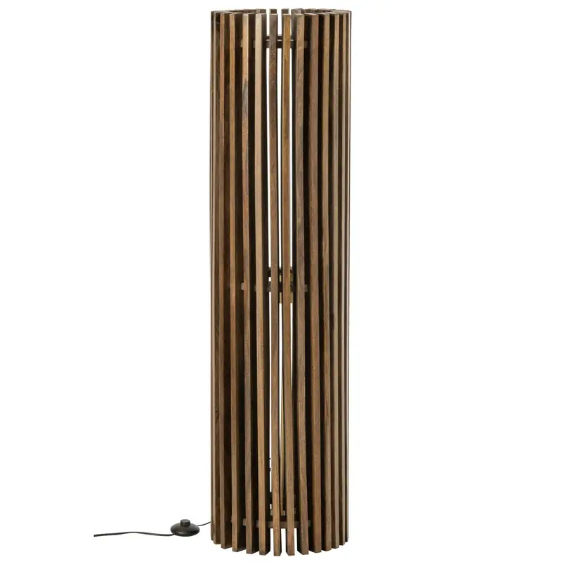 Vloerlamp Geribbeld Mangohout Donkerbruin J-Line